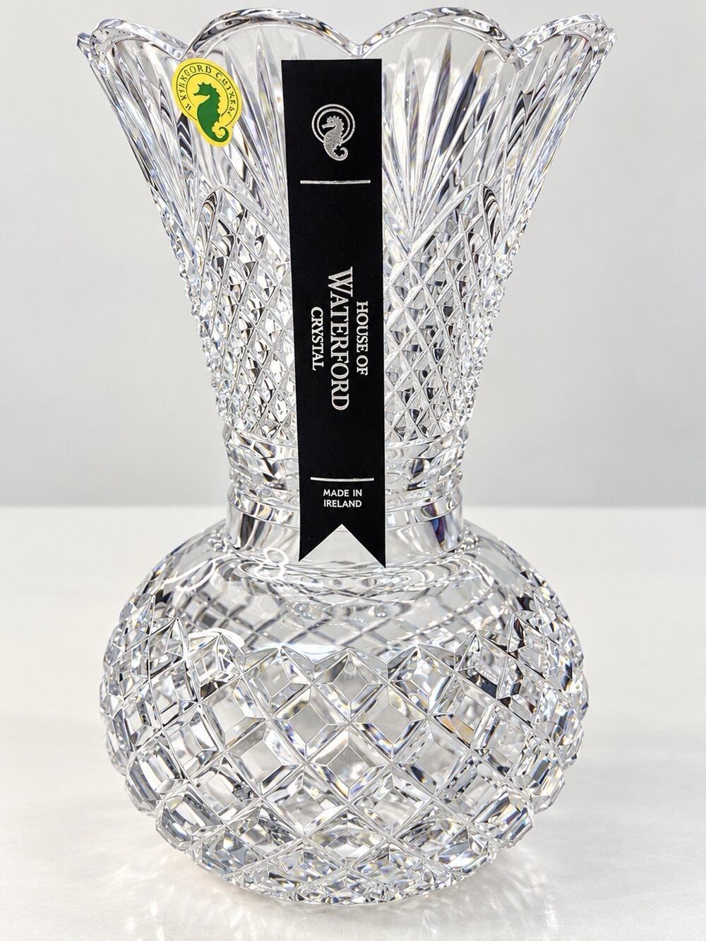 Waterford Bells of Ireland 9.25” Lead Crystal Vase 40035806 NEW BOX Ireland